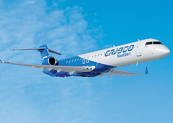 Máy bay phản lực Bombardier CRJ900 thế hệ mới. Ảnh do Đại sứ quán Canada cung cấp.